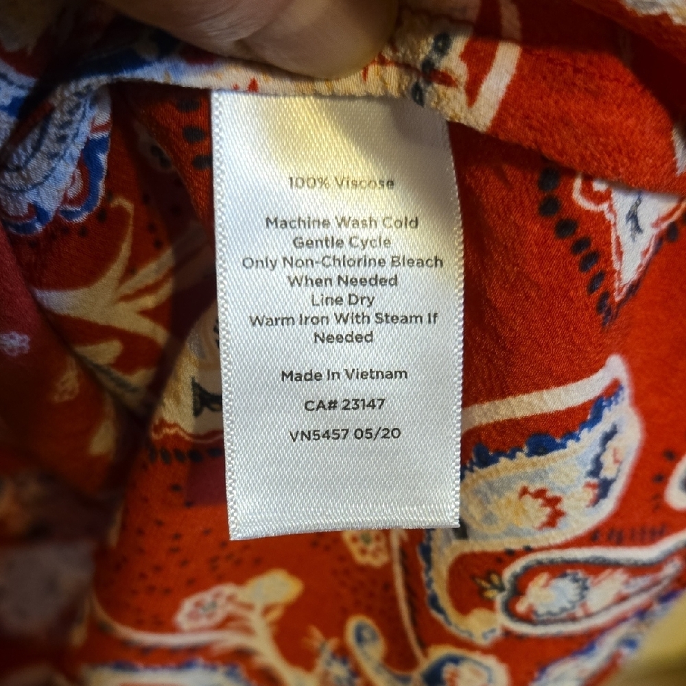 Talbots Red Ruffled Sleeveless Blouse - Picture 3 of 4